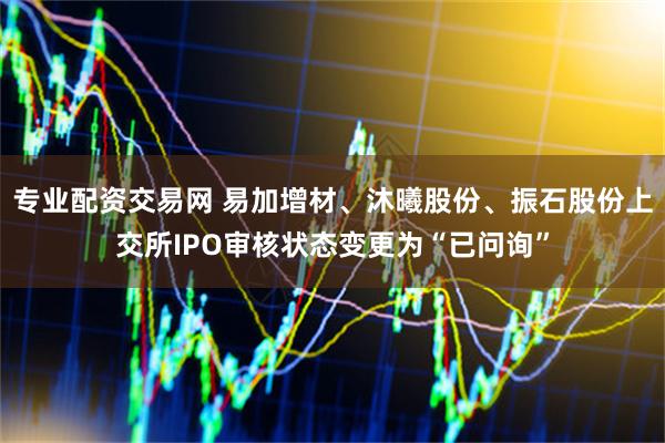 专业配资交易网 易加增材、沐曦股份、振石股份上交所IPO审核状态变更为“已问询”